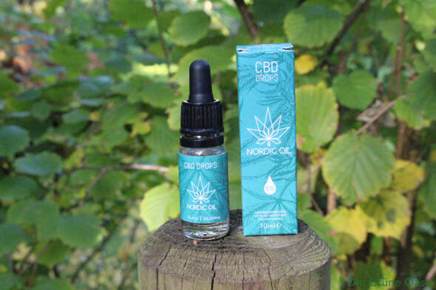 CBD olie Nordic Oil verpakking en flesje